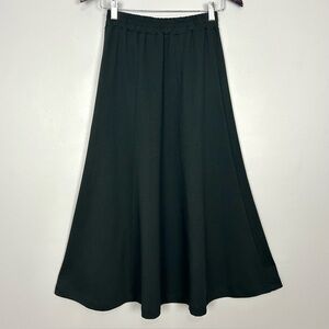 Peruvian Connection Jersey Knit Midi Skirt Women’s Size XS Pull On A-Line Black